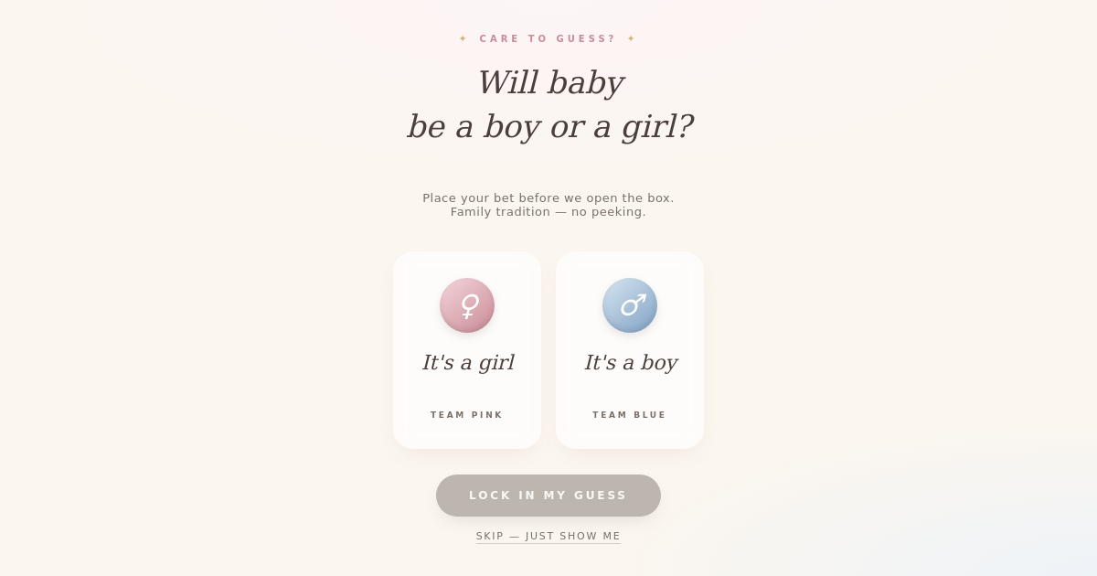 Baby Reveal card template