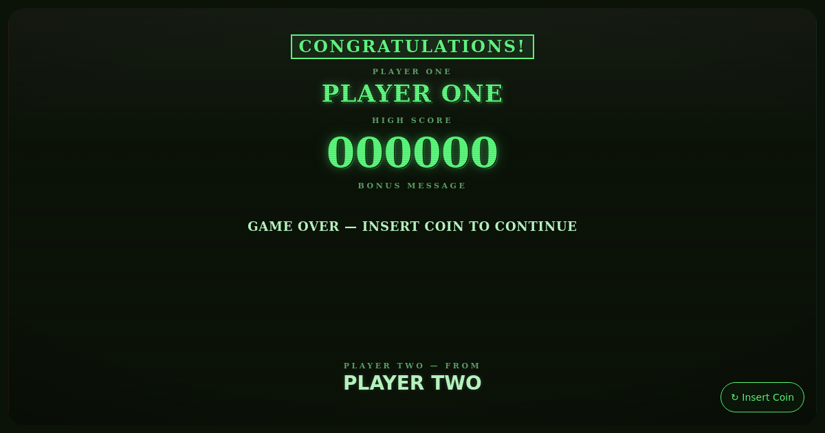Retro Arcade (Birthday) card template