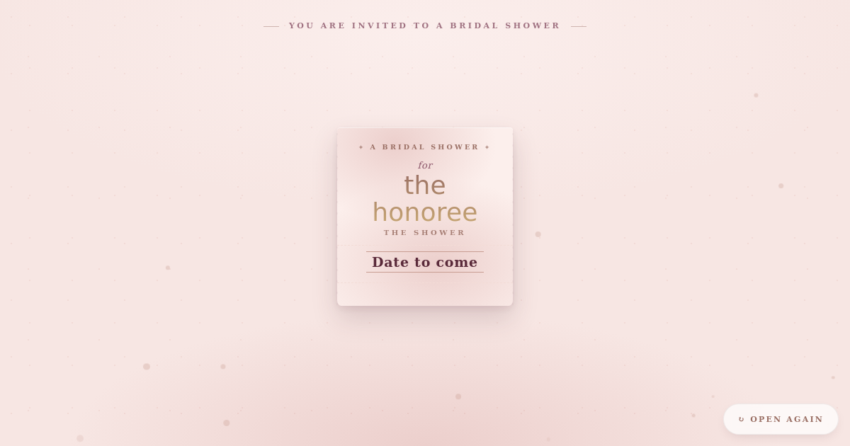 Bridal Shower Invitation card template
