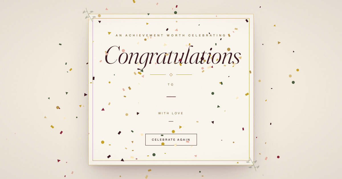 Congratulations card template