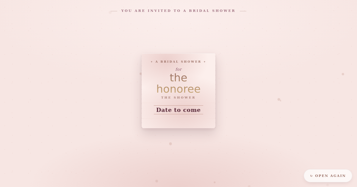 Bridal Shower Invitation card template