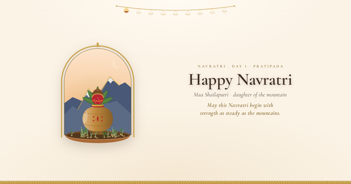 Navratri Day 1 — Maa Shailaputri card template