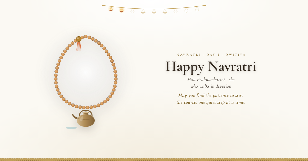 Navratri Day 2 — Maa Brahmacharini card template