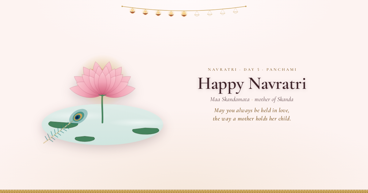 Navratri Day 5 — Maa Skandamata card template
