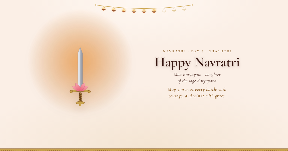 Navratri Day 6 — Maa Katyayani card template