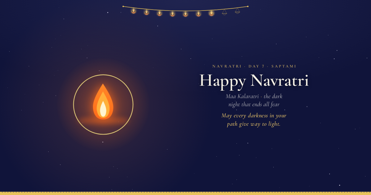 Navratri Day 7 — Maa Kalaratri card template