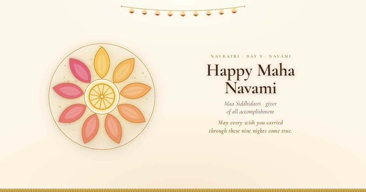 Navratri Day 9 — Maa Siddhidatri card template